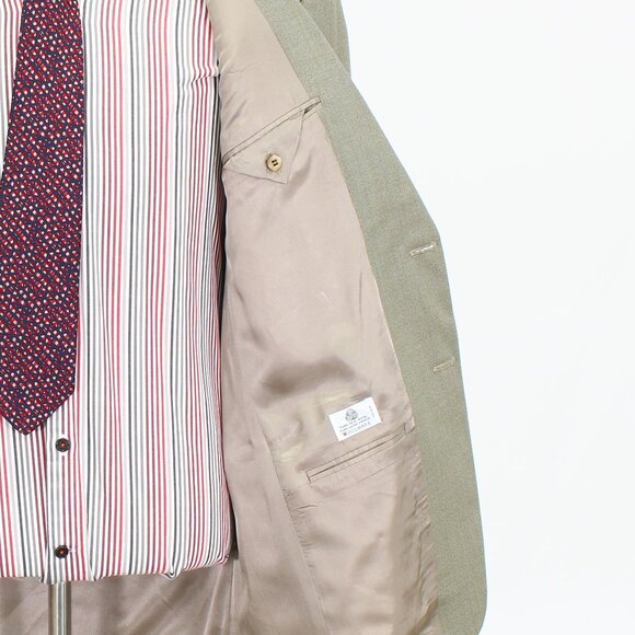 Andrew Davis 42R 35x29 Beige Solid 2-Button Suit R756 - Picture 13 of 15